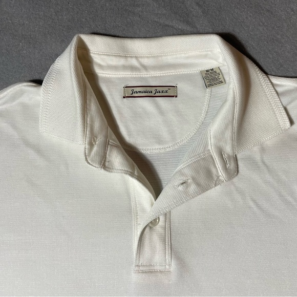 Jamaica Jaxx Men’s Polo Shirt White Size Medium Modal Blend Short Sleeve - Picture 2 of 6